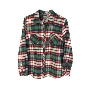 Natural Reflections Women's Plaid Flannel Shirt - Size Large, 100% Cotton